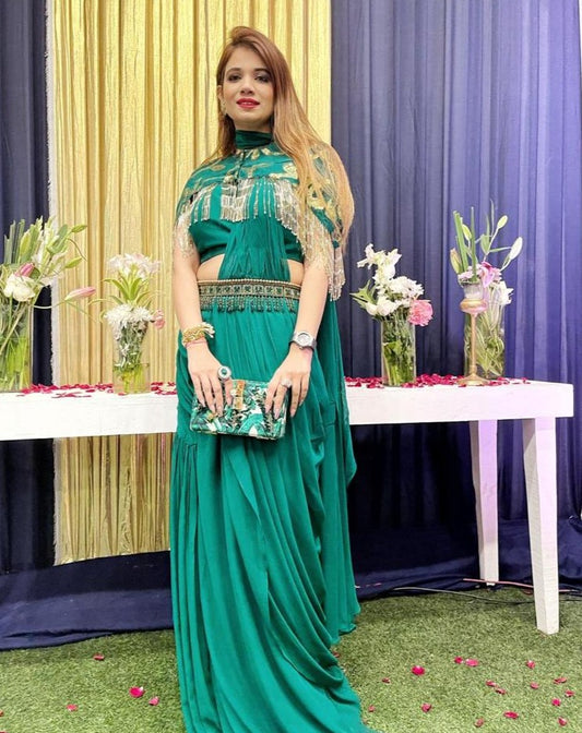 Panna Drape Saree